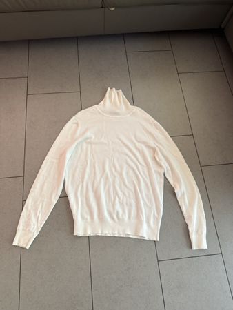 Edler Rollkragenpullover, Wollmischung, Weiss - Gr. M