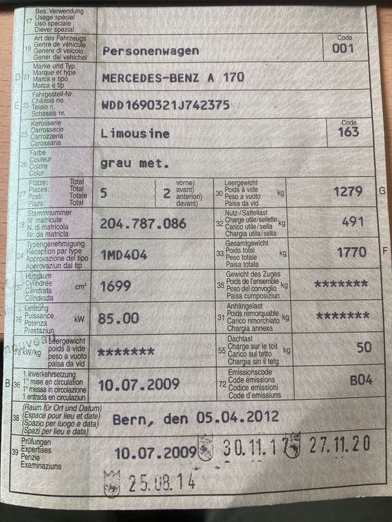 MercedesBenz A 170 Kaufen auf Ricardo