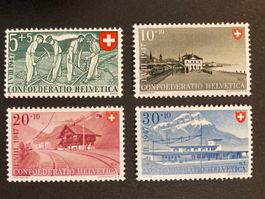 Pro Patria 1947 - komplette Serie ** (ZNr 34, 35, 36, 37)