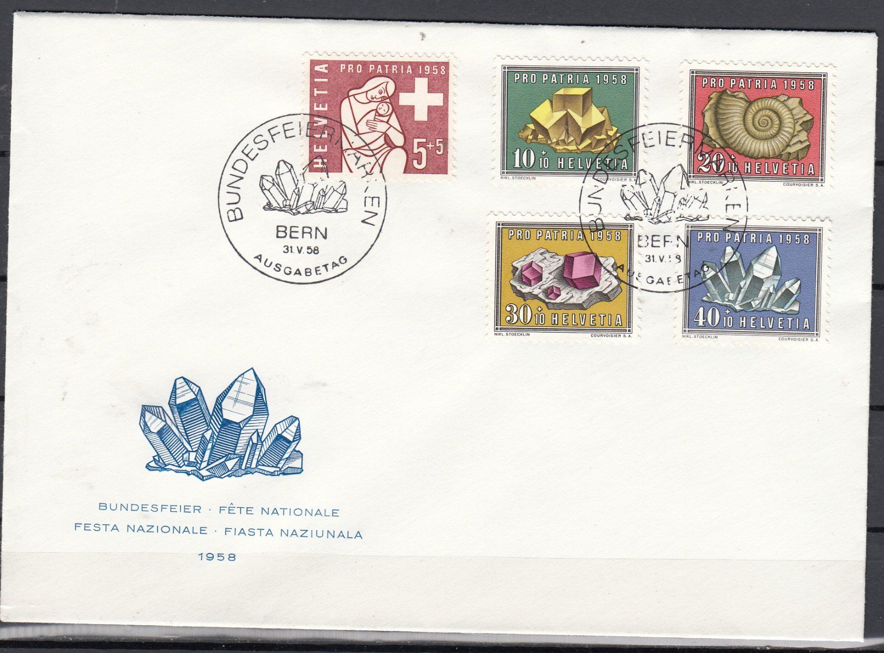 Alle Briefmarken: Brief Fdc Pro Patria 1958 – Gebraucht aus Herrliberg von Lfrifda
