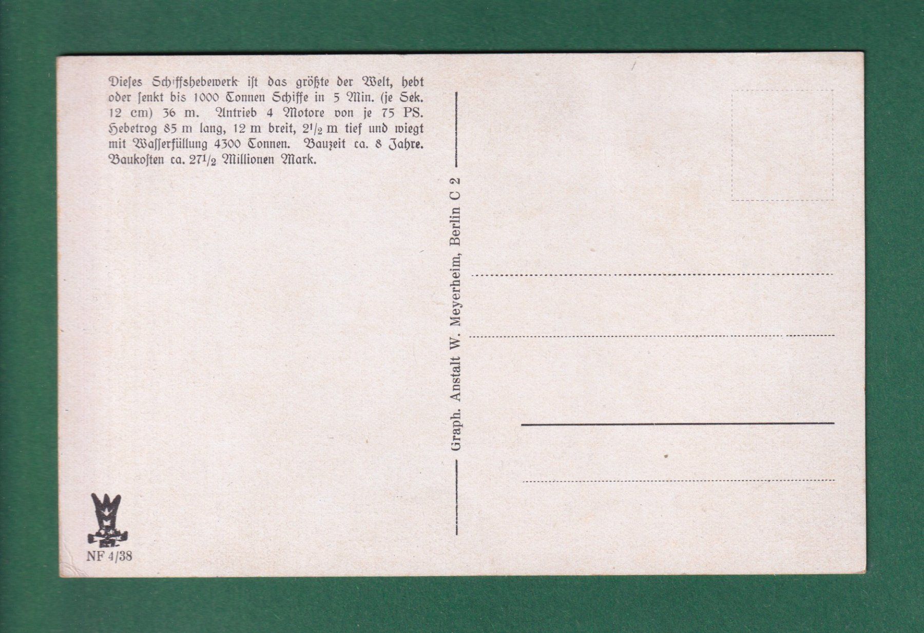 Cartoline postali: NIEDERFINOW - Schiffshebewerk – Usato da Pully venduto da nicecards-shop 1