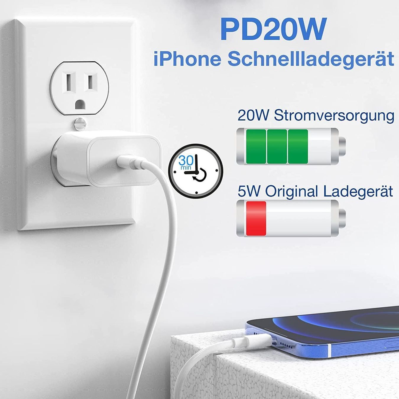 Caricabatterie: Schnellladekabel Iphone Kabel LadegeräT – Nuovo (secondo la descrizione) da Thun venduto da nuonuoshop 5
