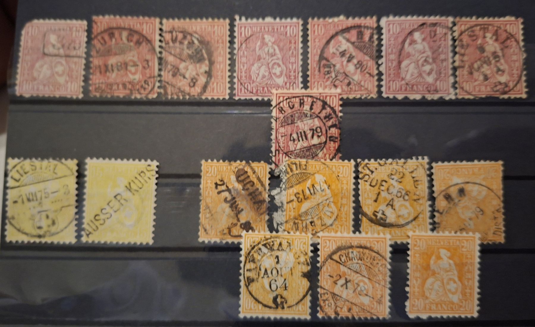 Alle Briefmarken: Lot Sitzende Helvetia div. – Gebraucht aus Balgach von SIMEON27 5
