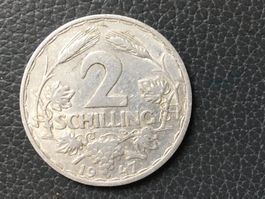 2 Schilling Münze 1947