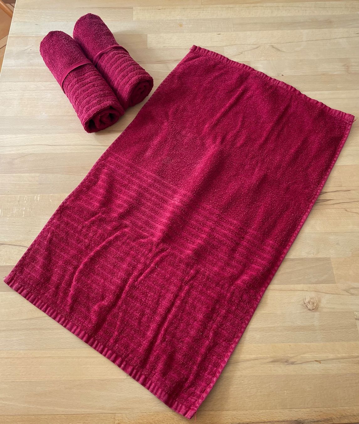 Ikea Teli da bagno: 3er-Set Handtücher, rot/bordeaux – Usato da Zürich venduto da voyageca 2