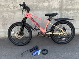 TOP 20 Zoll Mountainbike Kinderfahrrad 7-Gang ROSA/BEIGE NEU