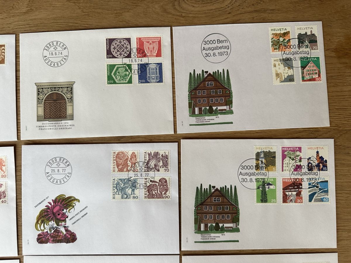 Tous les timbres: Schweiz - 15x FDC DAUERMARKEN – D'occasion à Schmitten / FR par Samsara169 2