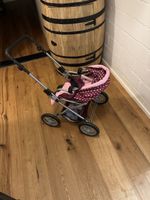 Puppenwagen rot mit Herzmuster guter Zustand