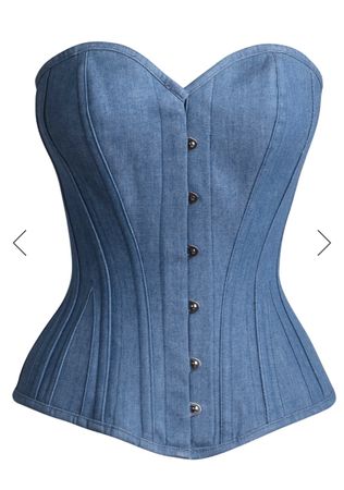 Neues blaues Korsett, tailliertes Denim-Damenkorsett Gr. S/M