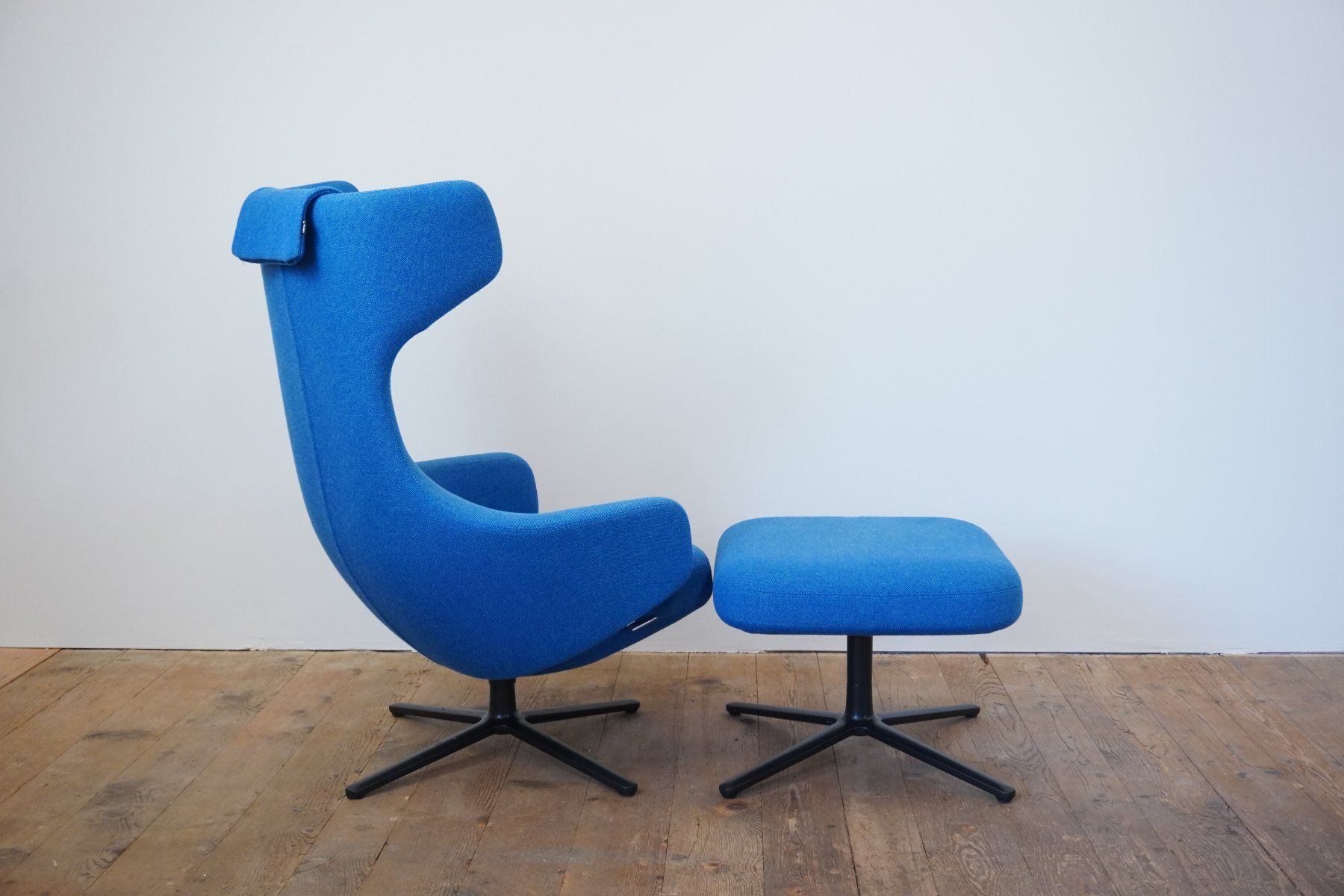 Vitra Poltrone: Vitra Grand Repos mit Ottomane Stoff blau – Usato da Bad Zurzach venduto da QLASSIQ 3