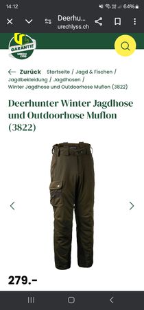 Jagdhose Outdoorhose Deerhunter Muflon trousers Herren Winte