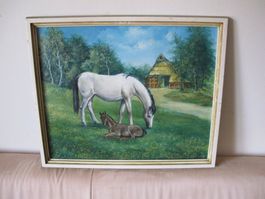 Bild Landschaft Mit Pferde Gemalt