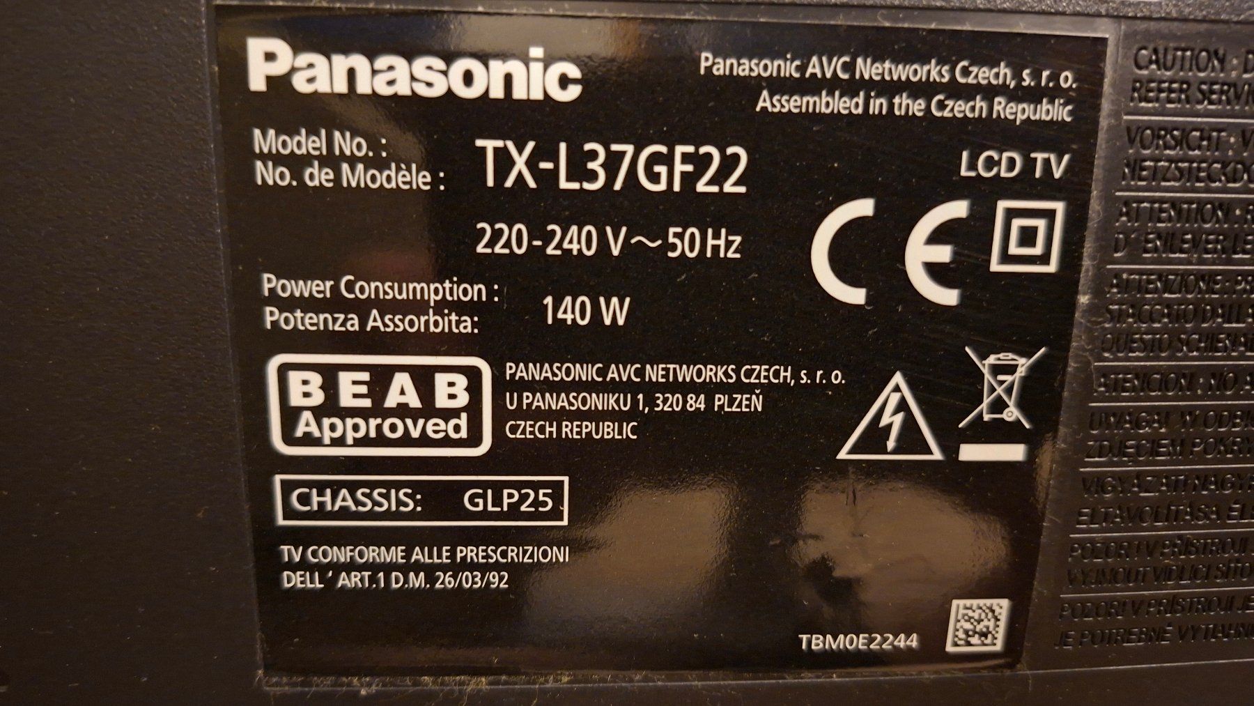 Panasonic Appareils TV: Fernseher PanasonicTX-L37GF22 – D'occasion à Hombrechtikon par hame25 1