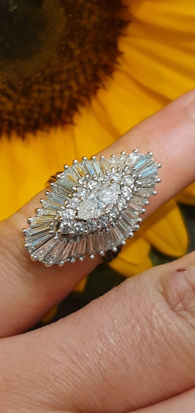 Anelli: Solitär Entourage Diamanten Ring Platin – Usato da Unterägeri venduto da Altgoldschmuck 8