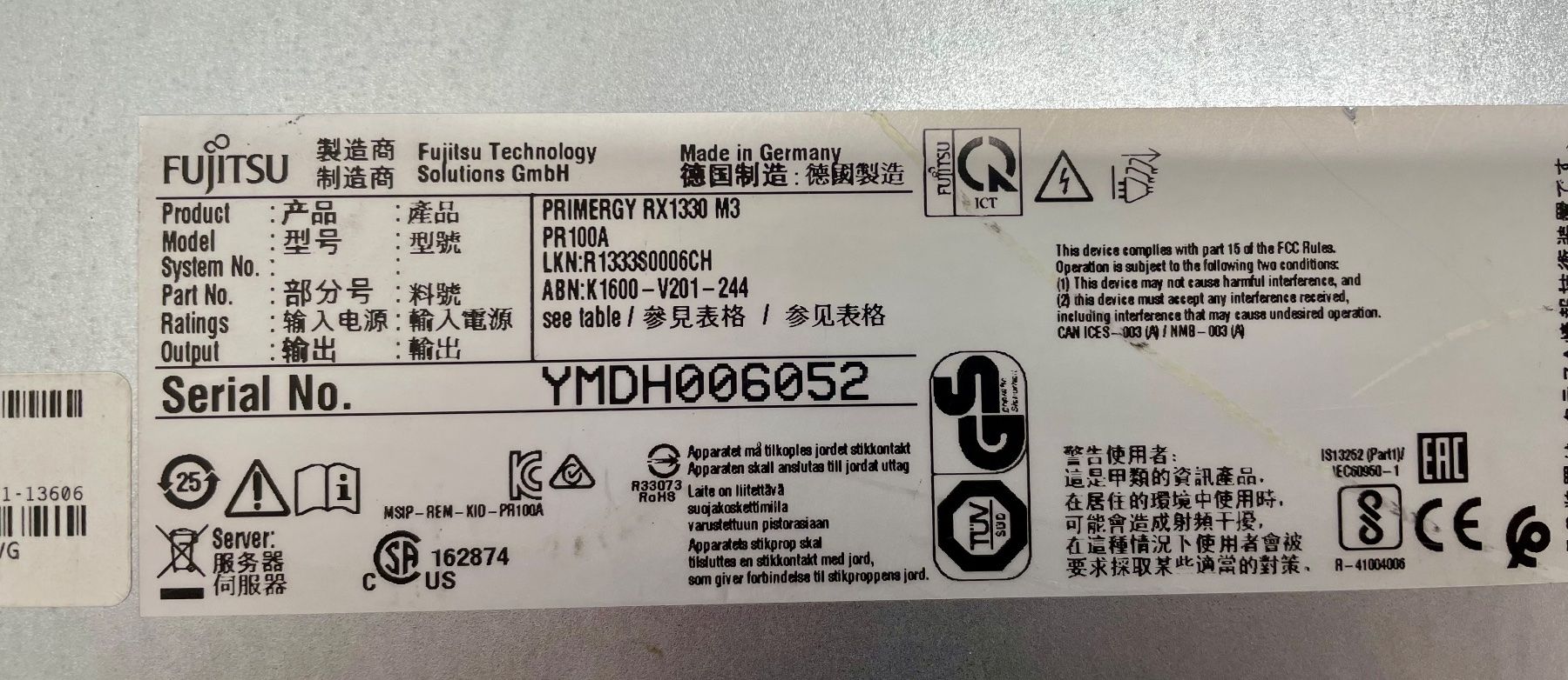 Fujitsu Server: Fujitsu Primergy RX1330 M3 Server Xeon/32GB – Usato da Niederdorf venduto da LeptonAG 3