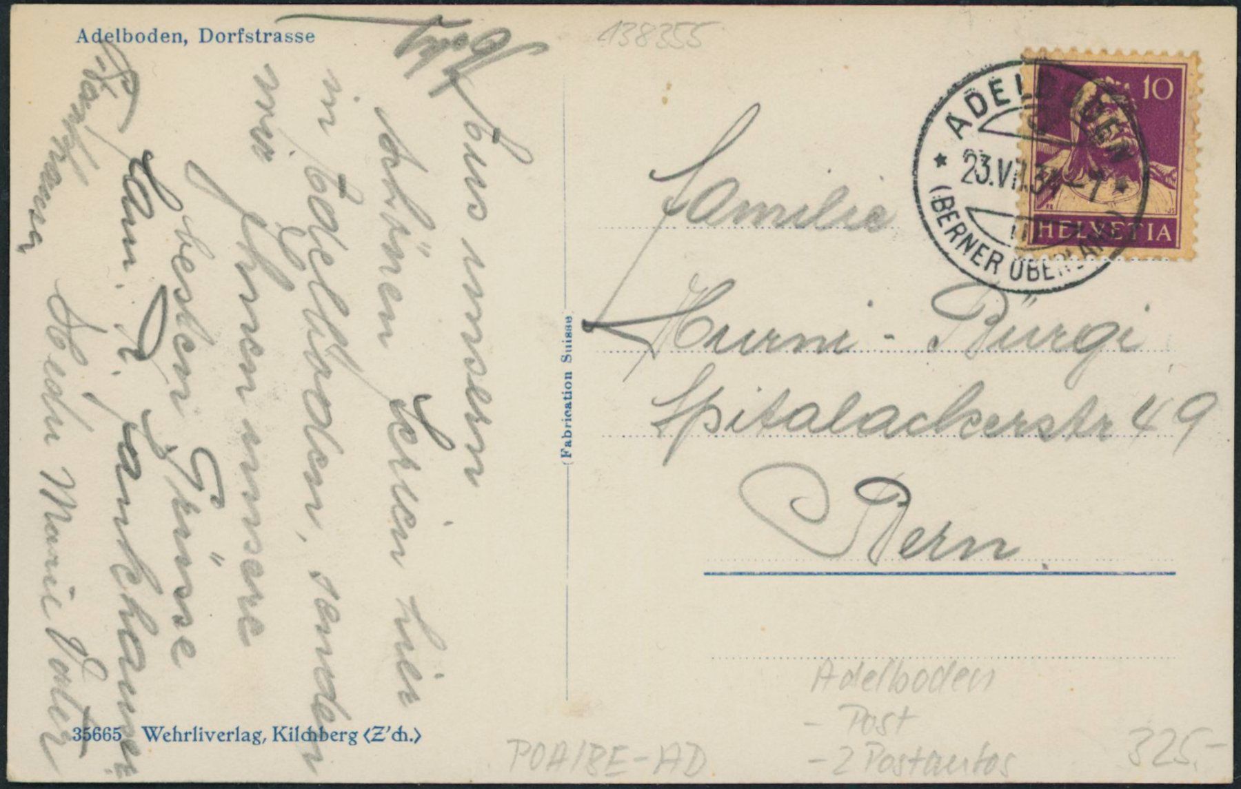Cartoline postali: BE Adelboden - Post - Postauto – Usato da Schindellegi venduto da dolpitz 1