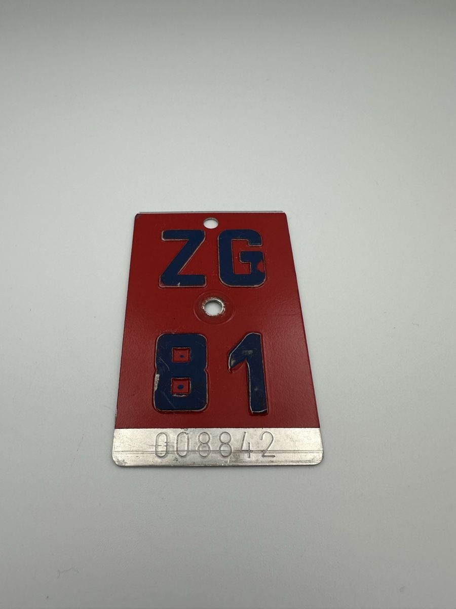 Insegne: Velonummer ZG 81 – Usato da Schwende venduto da weesli 1