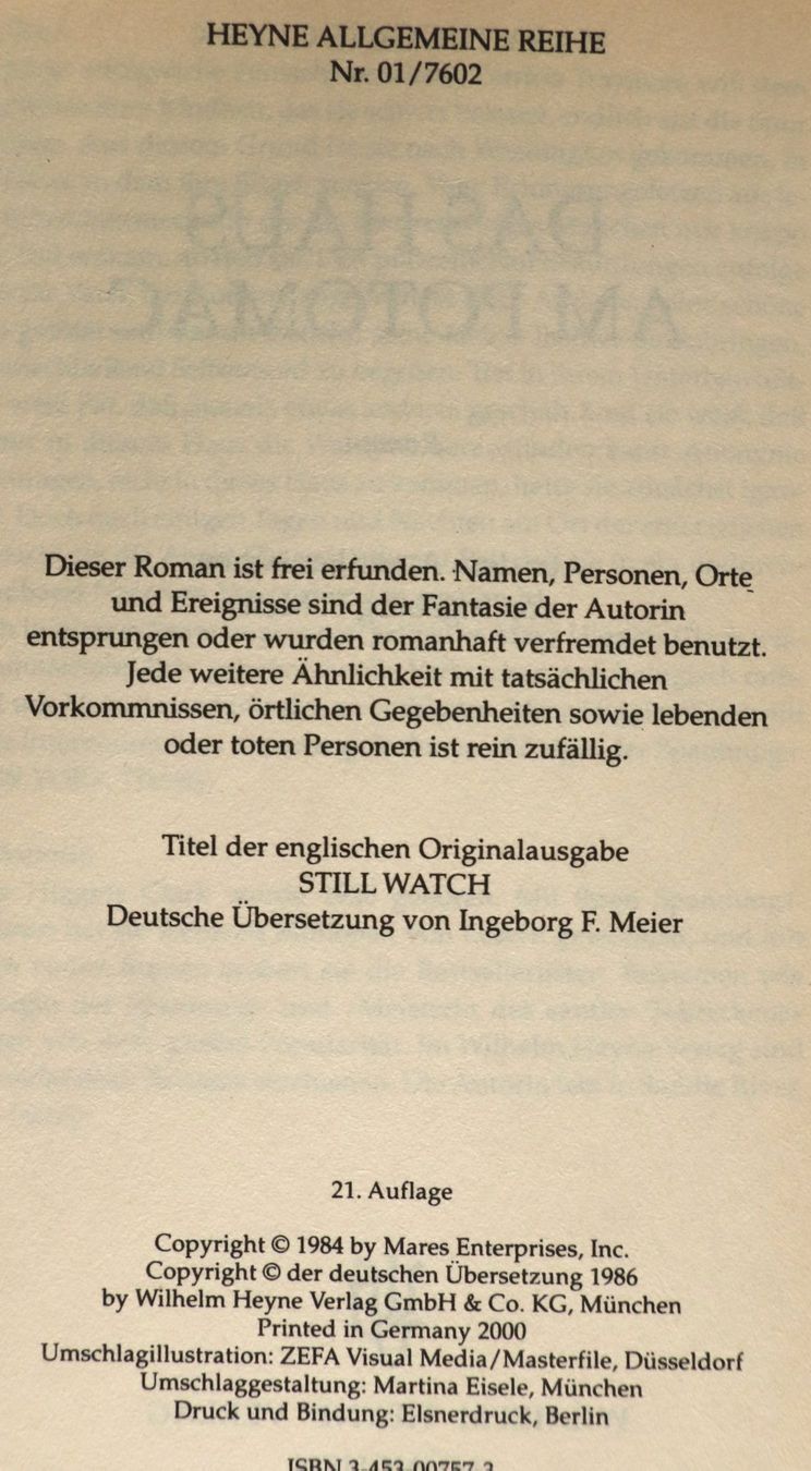 Bücher: Mary Higgins Clark - Das Haus am Potomac – Gebraucht aus Glattfelden von Vrenely 5
