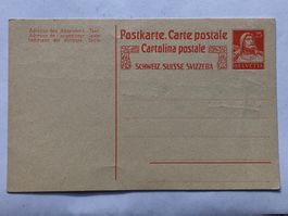 Postkarte Tellbrust, 25 Rp, orange, ungebraucht,