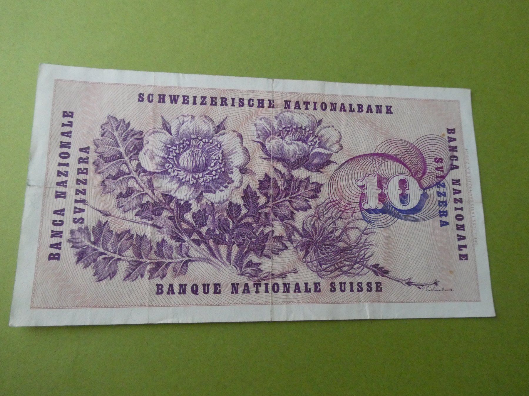 Billets de banque: Schweiz 1977, 10 Franken – D'occasion à Hinterforst par Rohusri 1