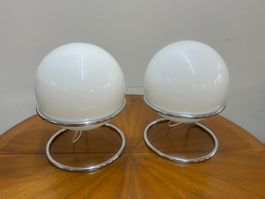 2 Designer Mid-Century Space Ace Kugelleuchten 1960iger