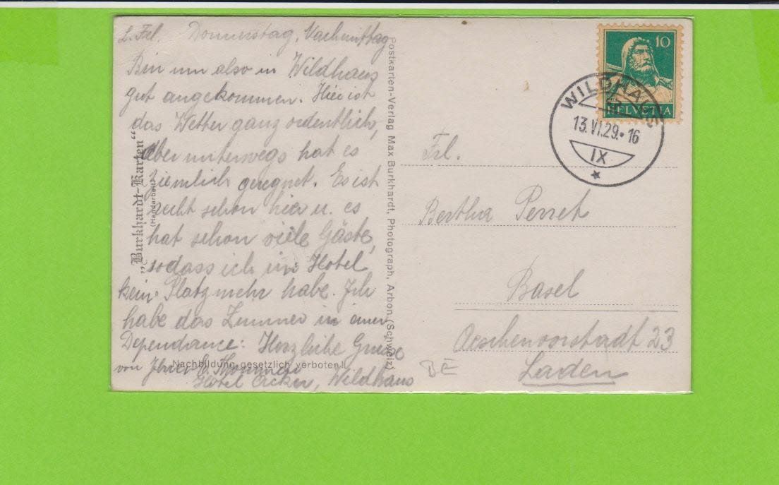 Cartoline postali: Wildhaus  - alte Ansichtskarte 1929 – Usato da Vitznau venduto da Ropaku 1