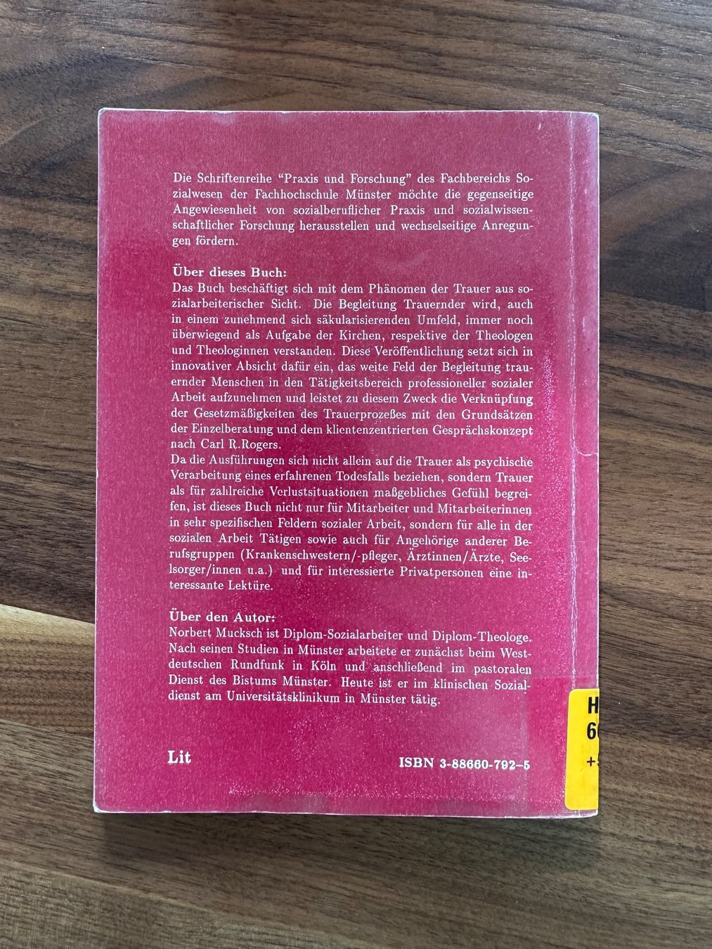 Libri: Klientenzentrierte Trauerbegleitung (Norbert Mucksch) – Usato da Boll venduto da Ha-Se 1