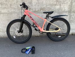 TOP 24 Zoll Mountainbike Kinderfahrrad 7-Gang ROSA/BEIGE NEU
