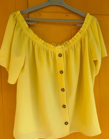 Damen Bluse bandeau gelb / Gr.46