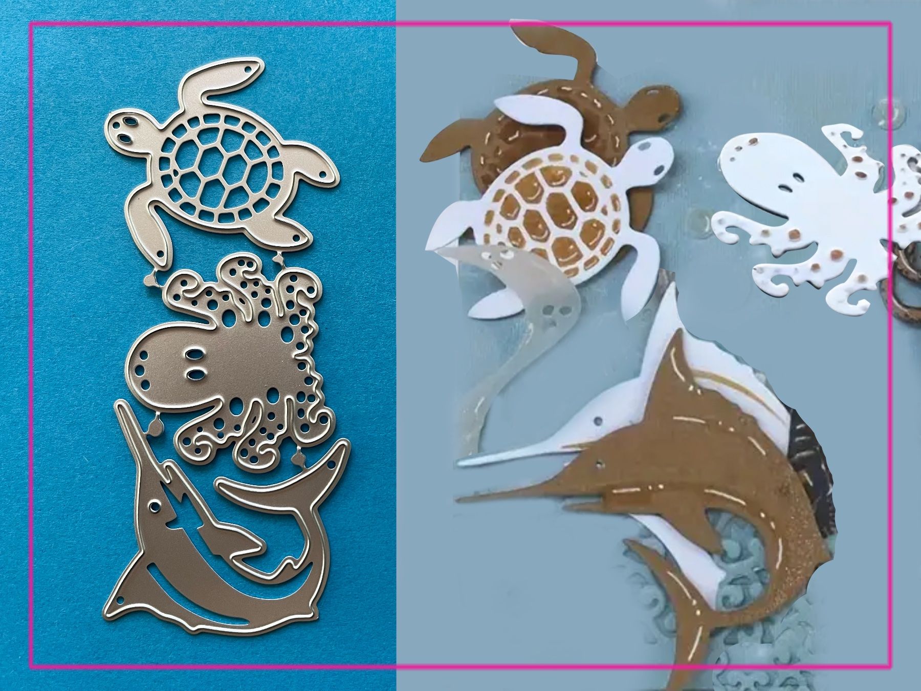 Sciablone: Octopus, Schildkröte, Schwertfisch - Stanzschablone – Nuovo e nell'imballaggio originale da Frenkendorf venduto da jazzplatten