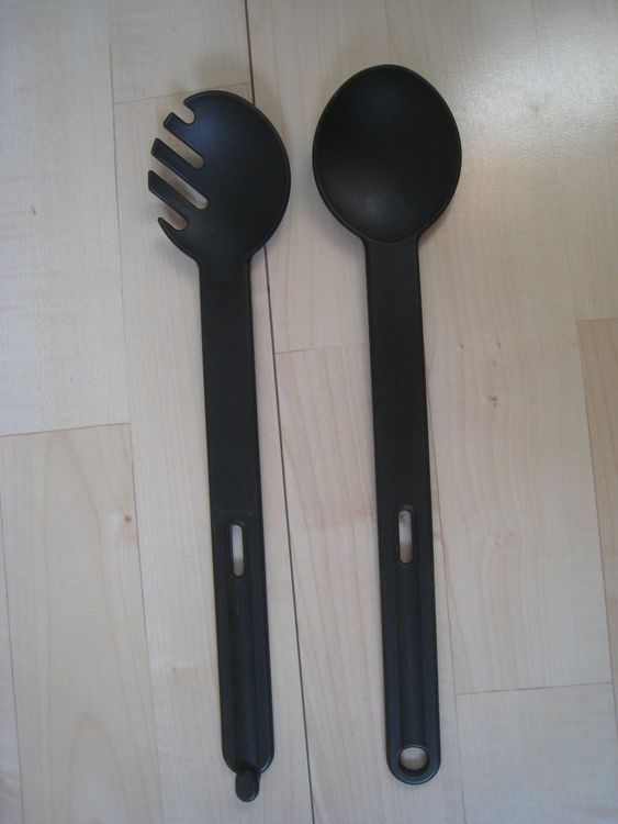 Salatbesteck Aus Teakholz – 2-teilig (Löffel & Gabel), 26 Cm, Hitzebeständig, Für Servieren & Kochen