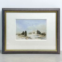 Pascal GONTHIER - paysage d'hiver à l'aquarelle sur carton