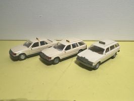 3x Wiking Mercedes Taxis 1/87