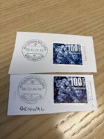 Schweizer Briefmarke 2024 mit Farbveränderung (Hellblau)