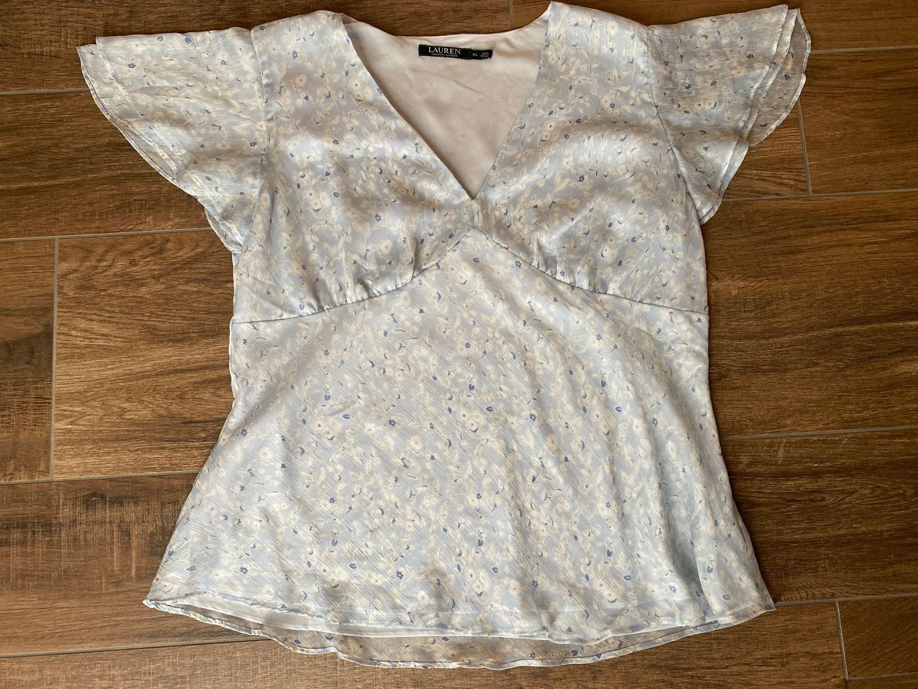 Ralph Lauren Camicette: Ralph Lauren Bluse mit Blumenmuster hellblau Gr. XL – Usato da Pratteln venduto da a23_j2gs 1