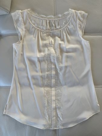 Brand New Silk Blouse With Lace, Size XS