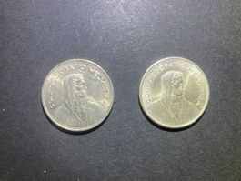2 x 5 Franken mit Jahrgang 1965