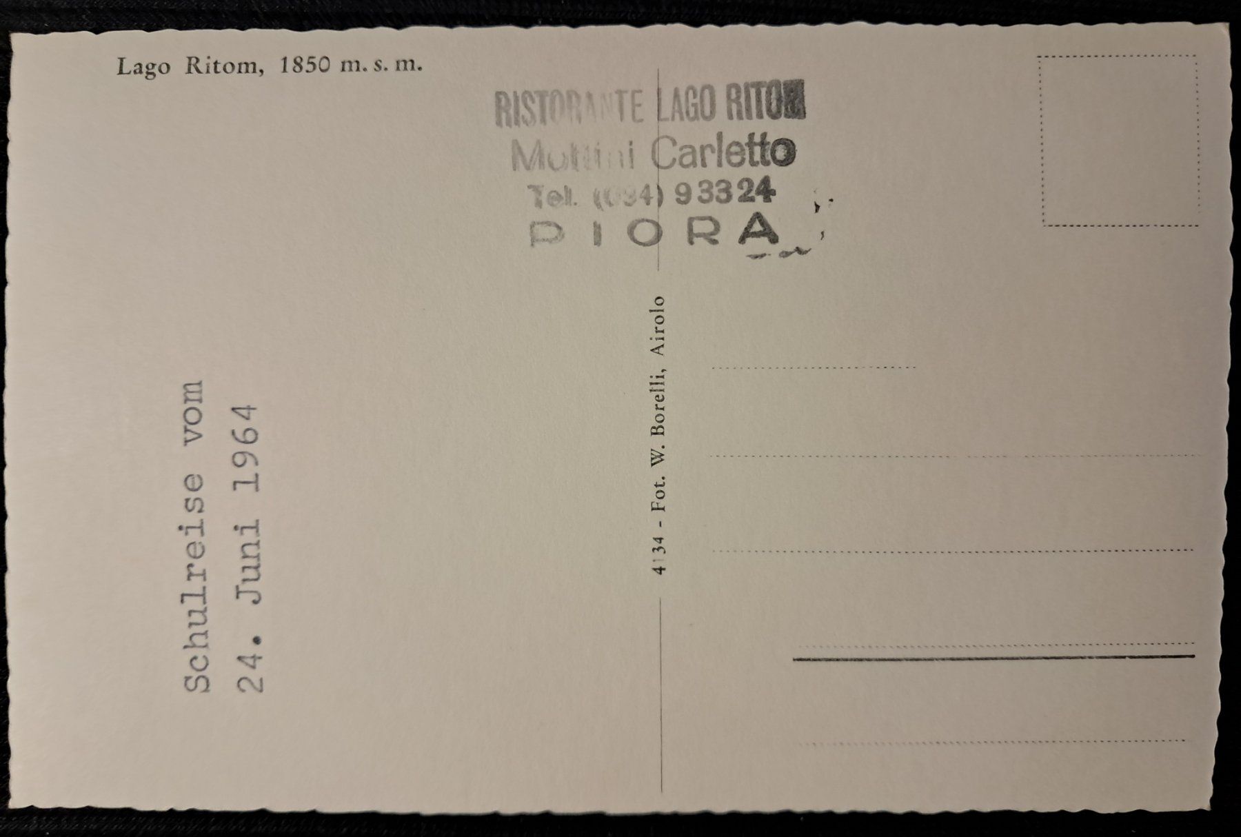 Ansichtskarten: RITOM - PIORA – Gebraucht aus Ponto Valentino von giorgia06 1