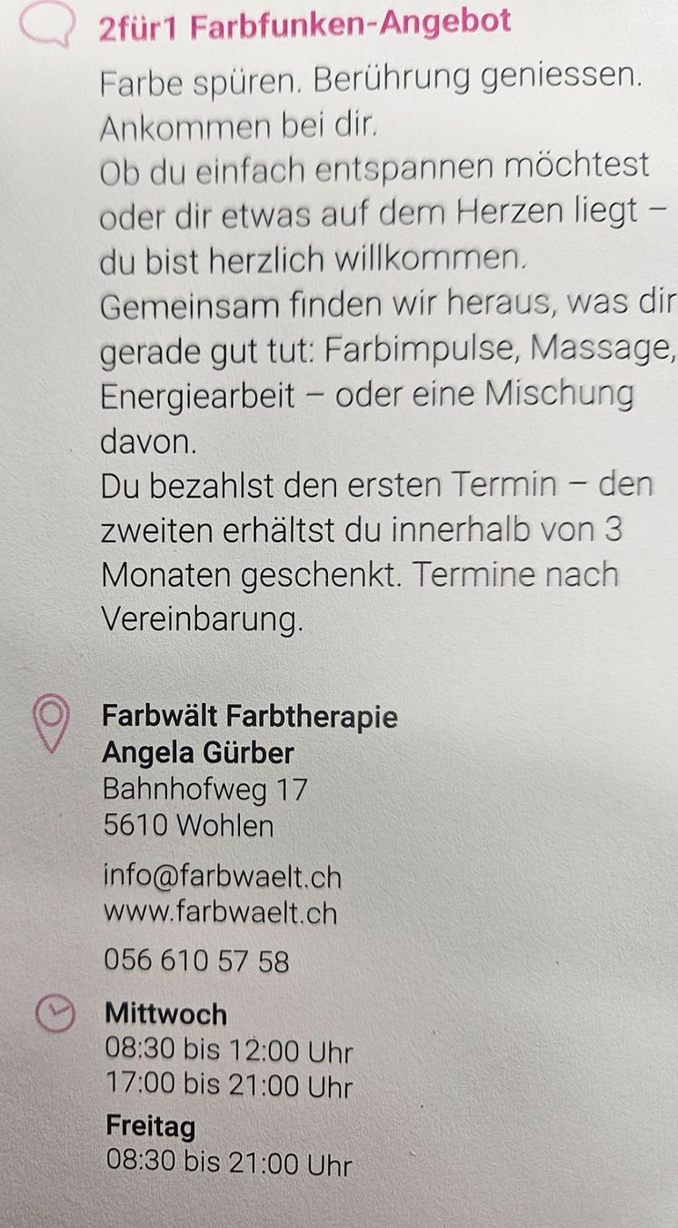 Buoni: Farbfunken- Angebot  Wohlen – Nuovo e nell'imballaggio originale da Uezwil venduto da Jasmin_ 1