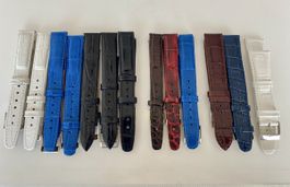 13 Lederbänder für Uhren - div. Breite/Farbe  NEU