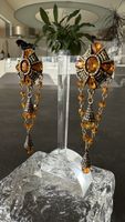Boucles d'oreilles Chantal Thomass ambre doré vintage clip