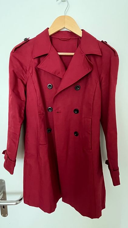 PRADA Windbreaker Trenchcoat Jacke Rot Gr. 40 M 1