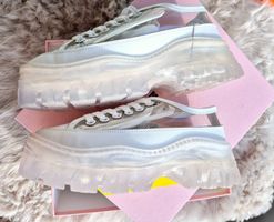 SCHUHE MSGM 40 MIT BOX NEU LEDER SNEAKER PLATEAU TOP ZU HOSE