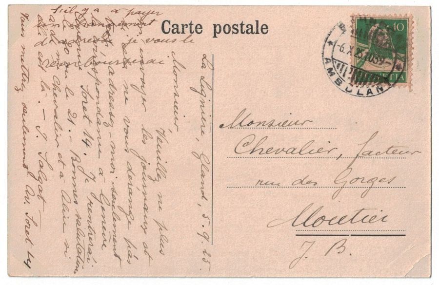 Cartoline postali: Gland, Sanatorium du Léman, circulée 1925 – Usato da Frauenfeld venduto da POML 1