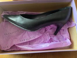 Pumps schwarz Grösse 38.5, Marke Parallele, Leder