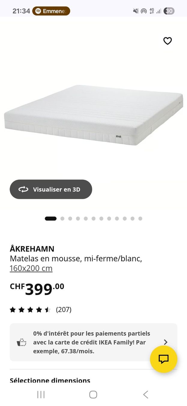 Letti: Lit complet avec matelas et sommier – Usato da Neuchâtel venduto da elo_m9lk 8