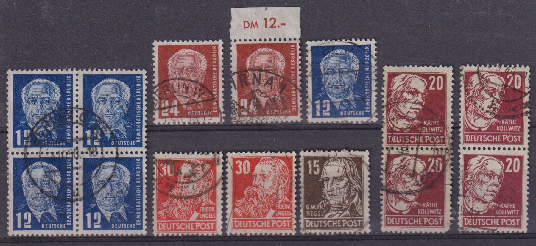 Tutti i francobolli: DDR 1952: Pieck + Persönlichkeiten – Usato da Eschlikon TG venduto da PhilCon
