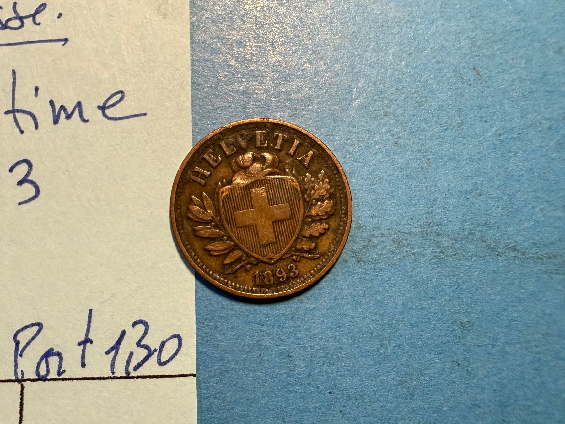 Tutti le monete: SUISSE : 2 CENTIMES 1893 – Usato da genève venduto da GEnumist 1