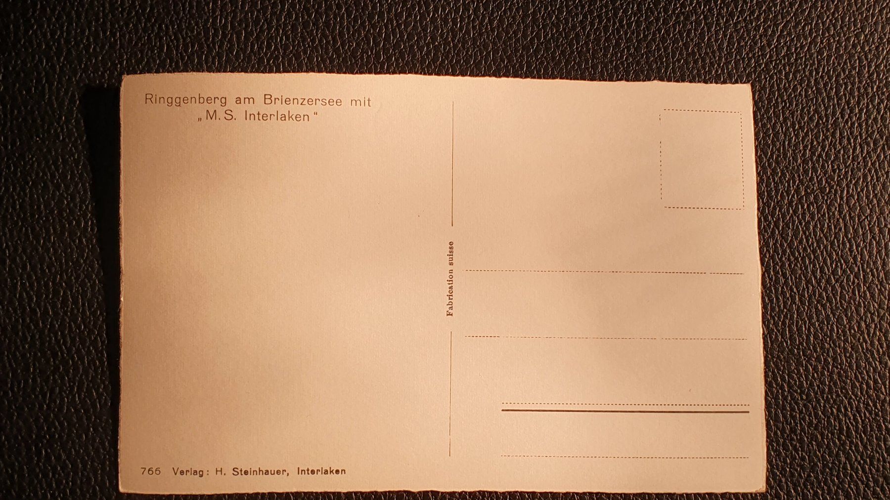 Cartoline postali: Alte Ansichtskarte Brienzersee mit Schiff MS Interlaken – Usato da Biberist venduto da stang4eva 1