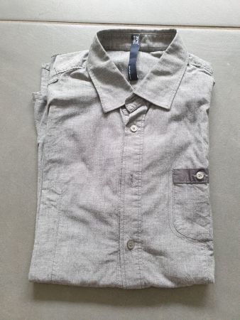Italienisches Hemd Gr. M slim langarm casual grau Officina